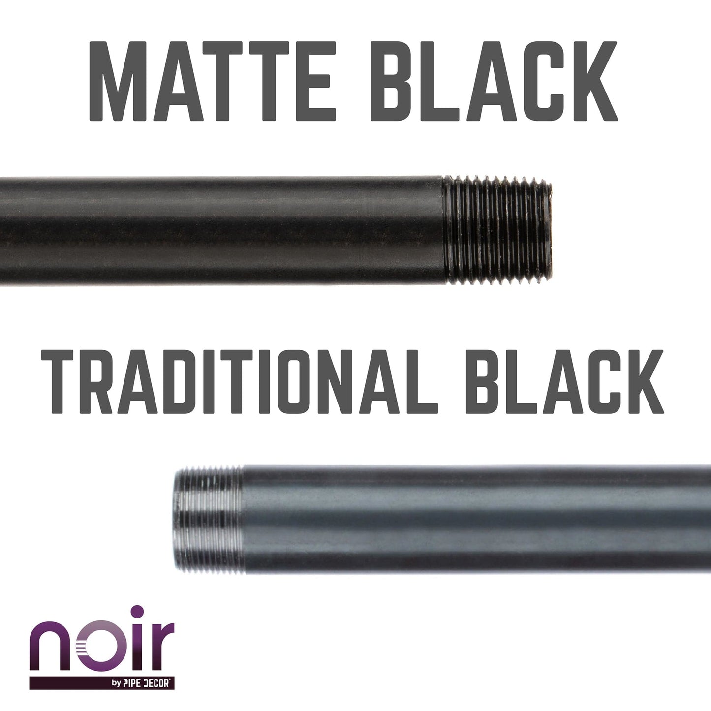 1/2 in. x 6 in. Prefinished Matte Black Pipe