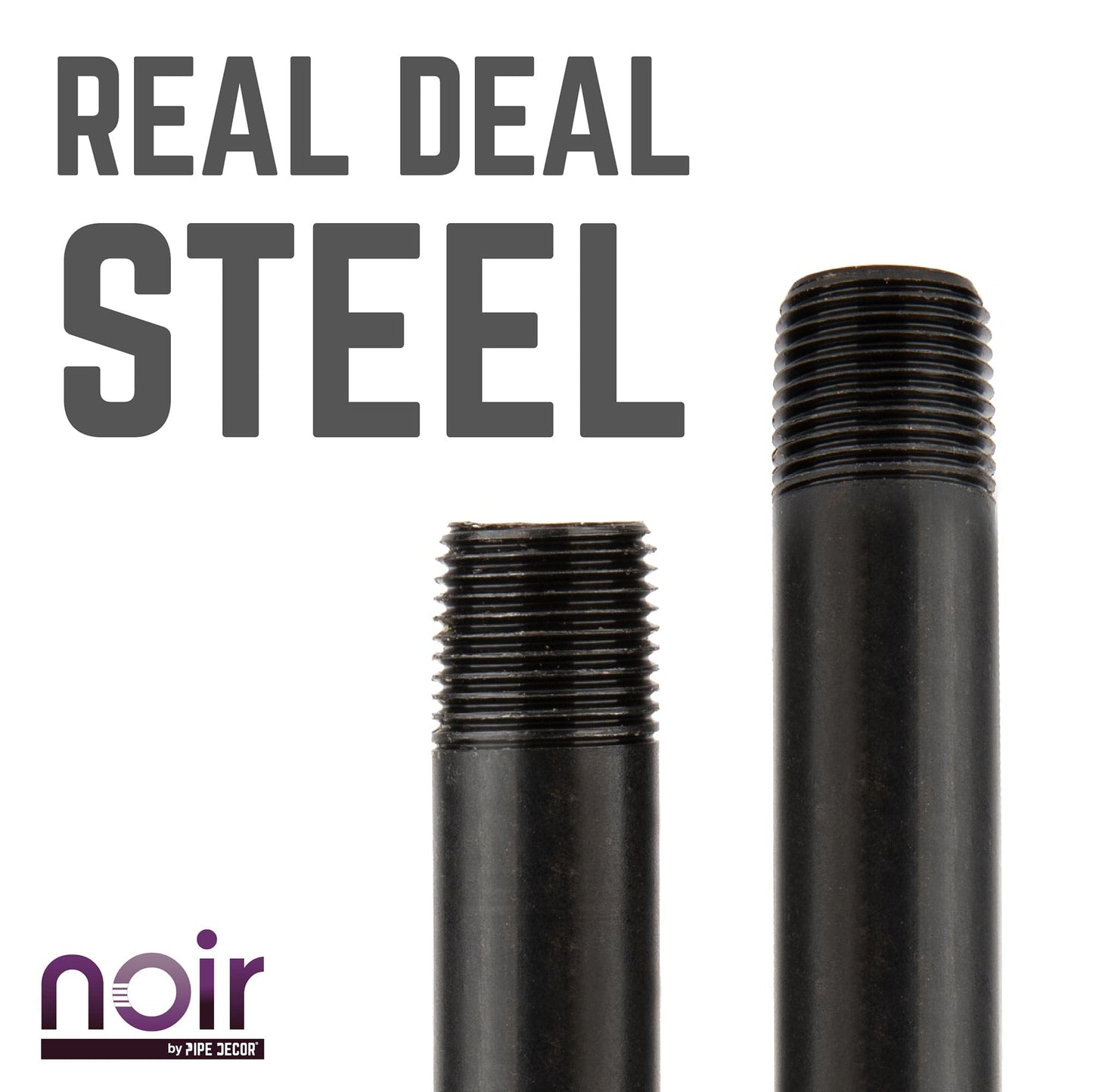 1/2 in. x 6 in. Prefinished Matte Black Pipe