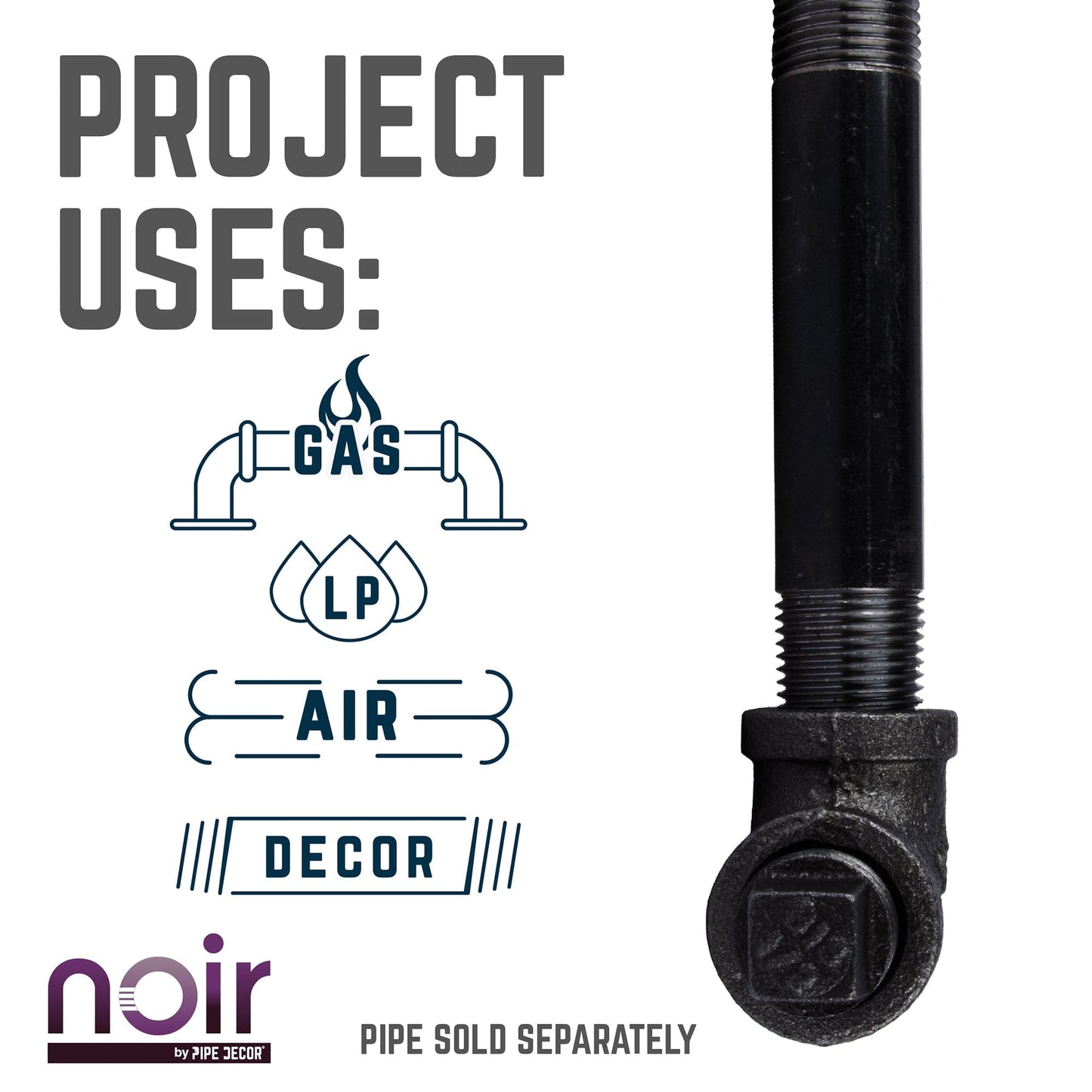 1/2 in. x 10 in. Prefinished Matte Black Pipe