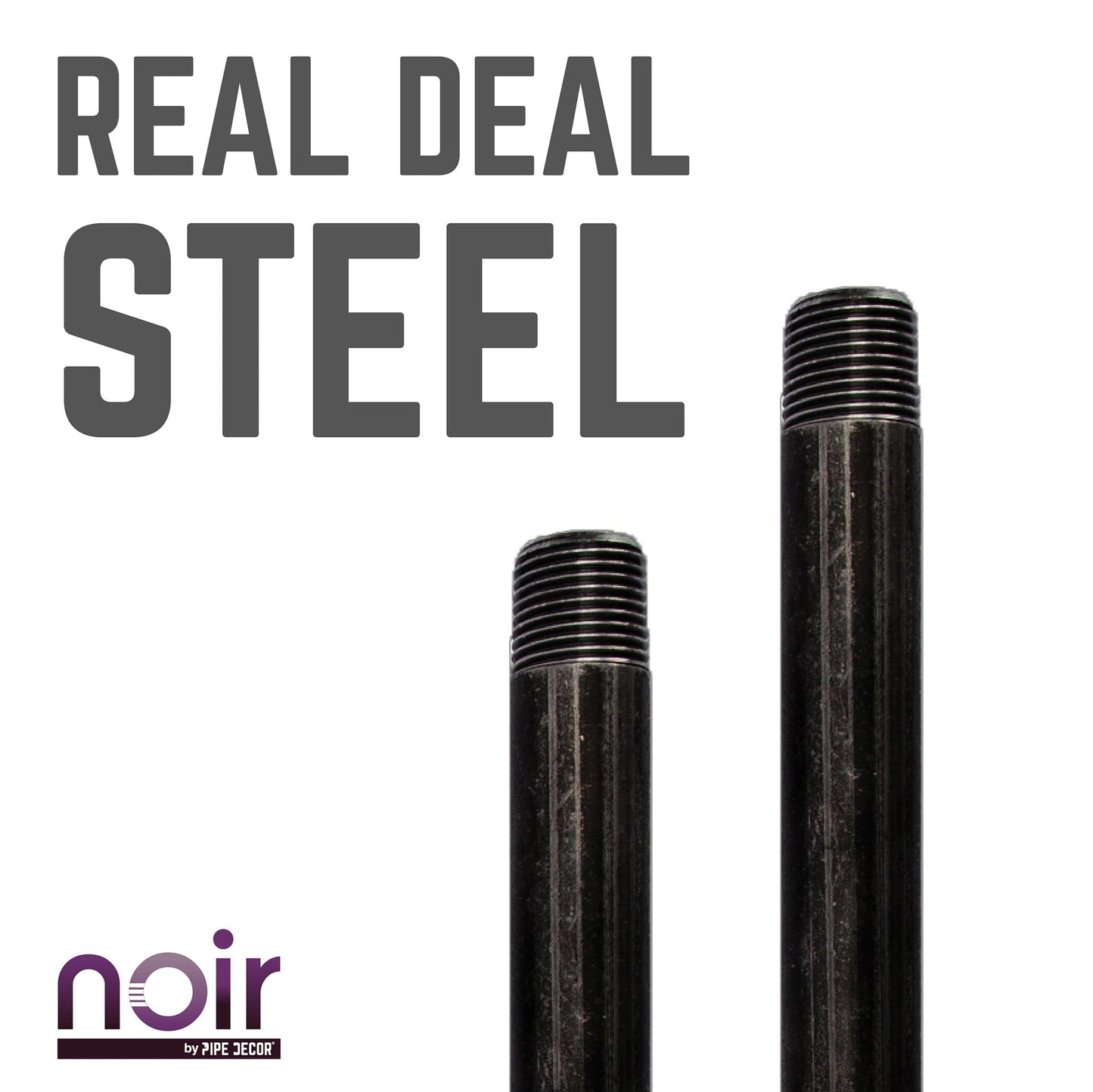 1/2 in. x 10 in. Prefinished Matte Black Pipe