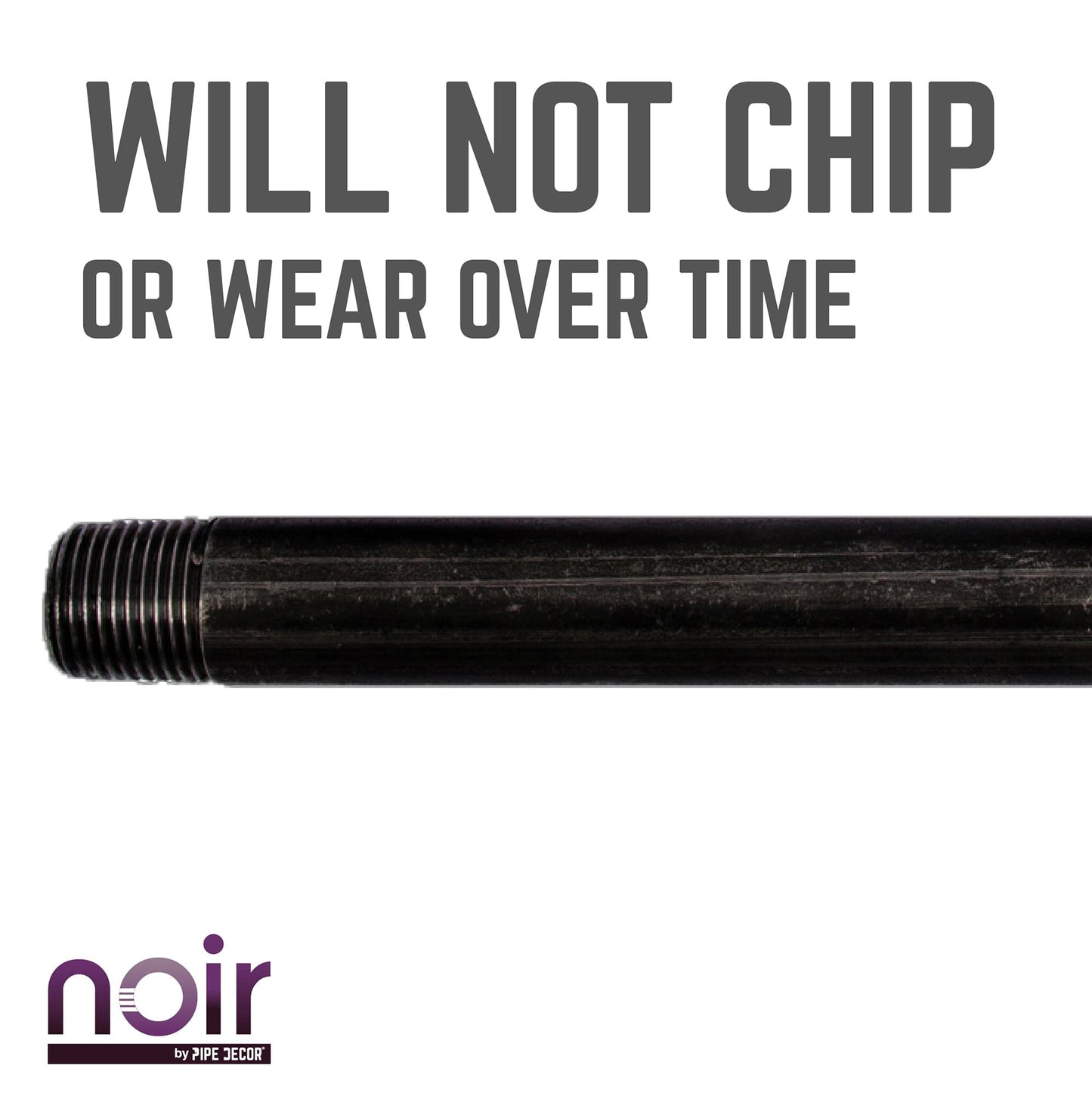 1/2 in. x 10 in. Prefinished Matte Black Pipe