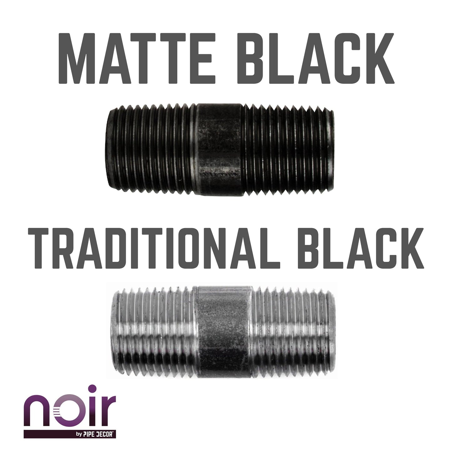 1/2 in. x 2 in. Prefinished Matte Black Pipe