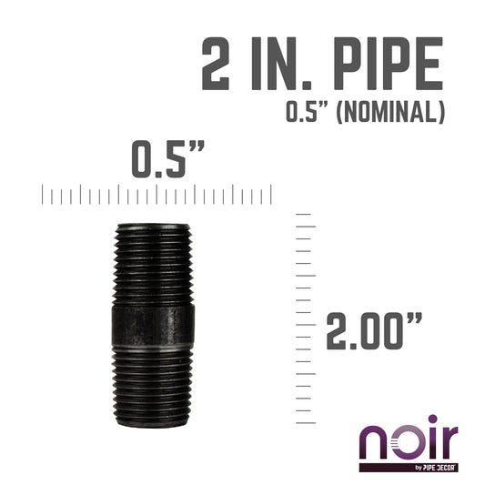 1/2 in. x 2 in. Prefinished Matte Black Pipe