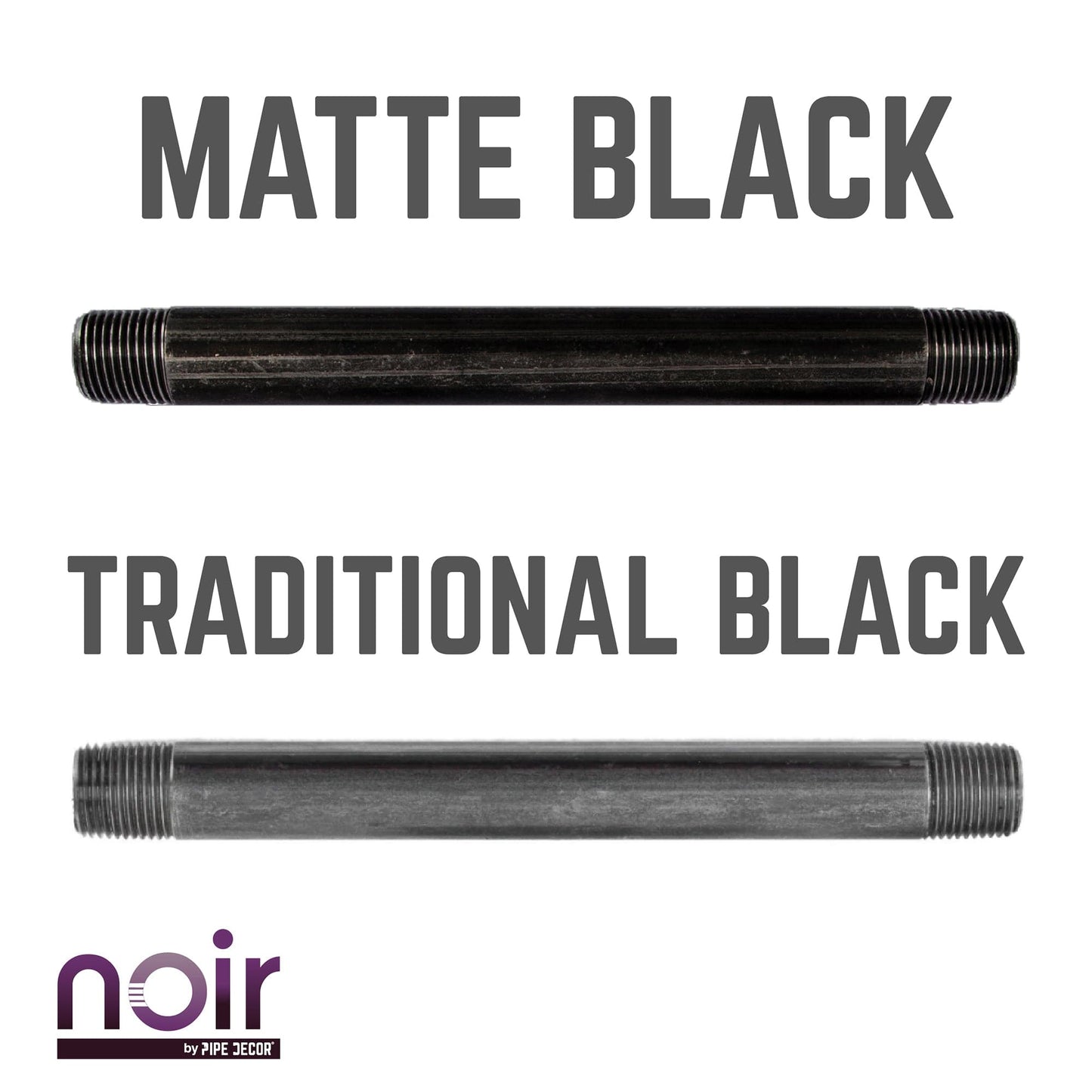 1/2 in. x 8 in. Prefinished Matte Black Pipe