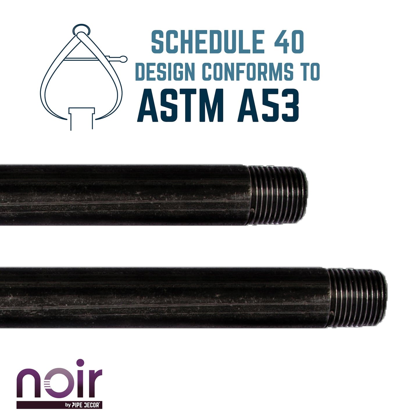 1/2 in. x 8 in. Prefinished Matte Black Pipe