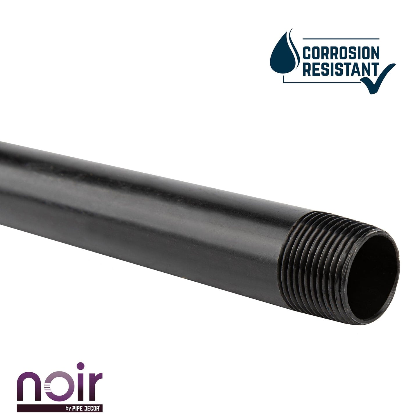 1/2 in. x 24 in. Prefinished Matte Black Pipe