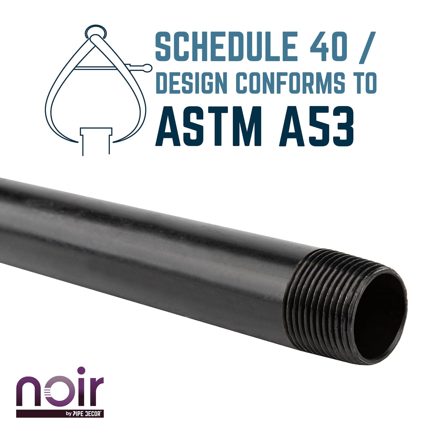 1/2 in. x 14 in. Prefinished Matte Black Pipe