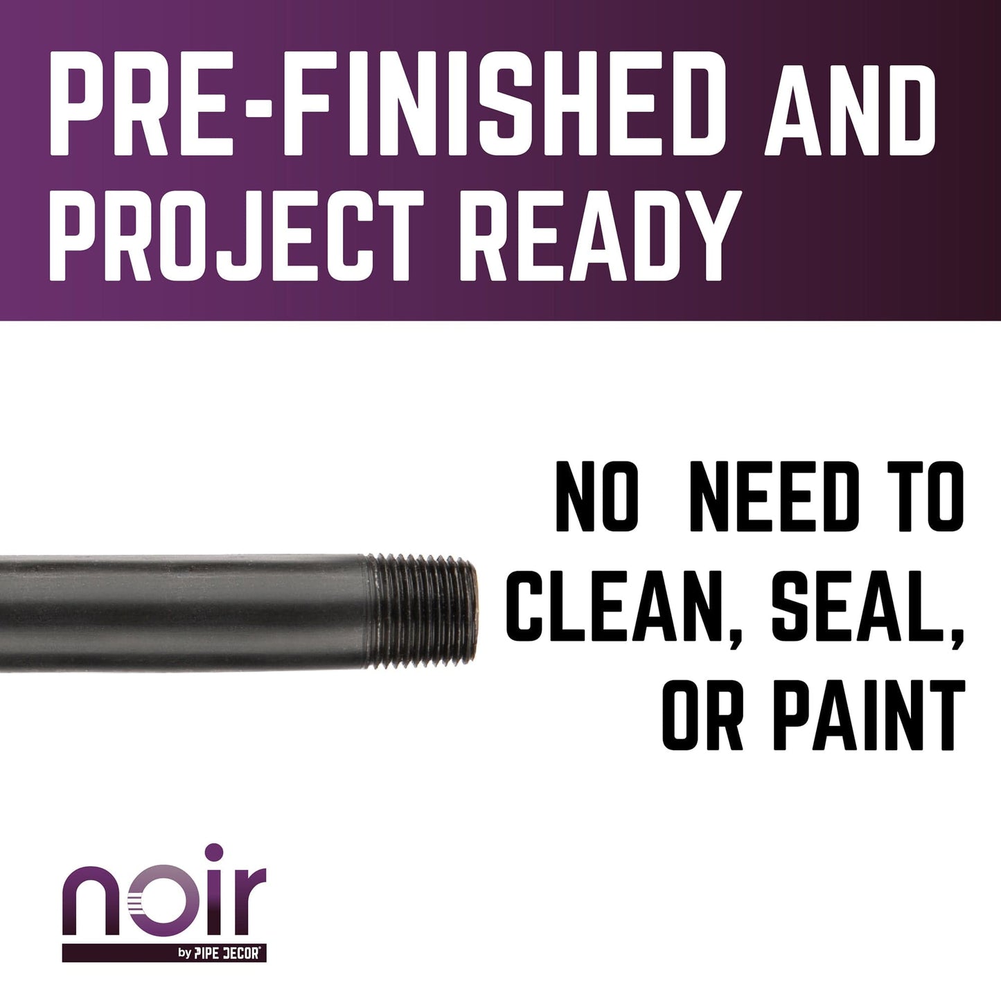 1/2 in. x 18 in. Prefinished Matte Black Pipe