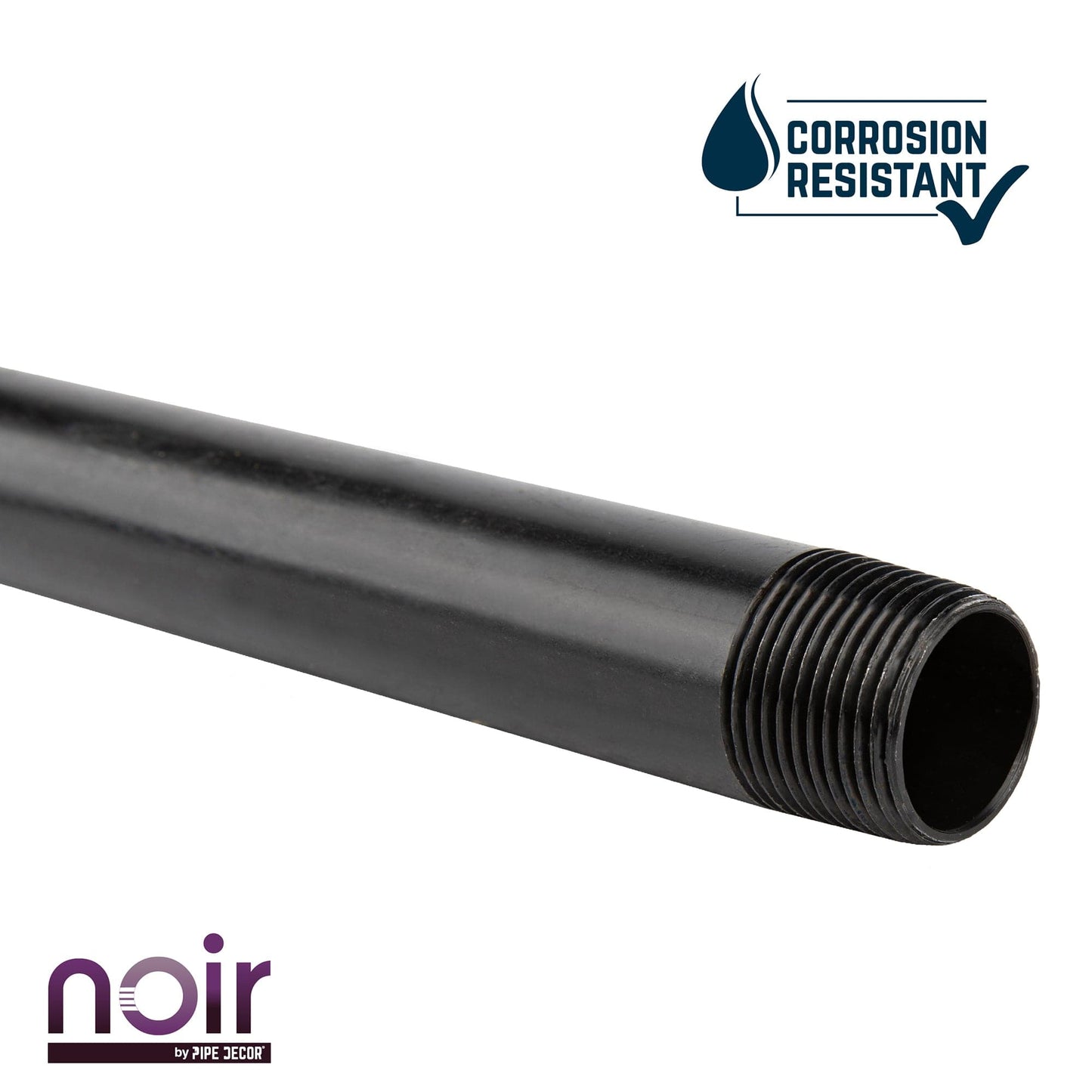 1/2 in. x 30 in. Prefinished Matte Black Pipe