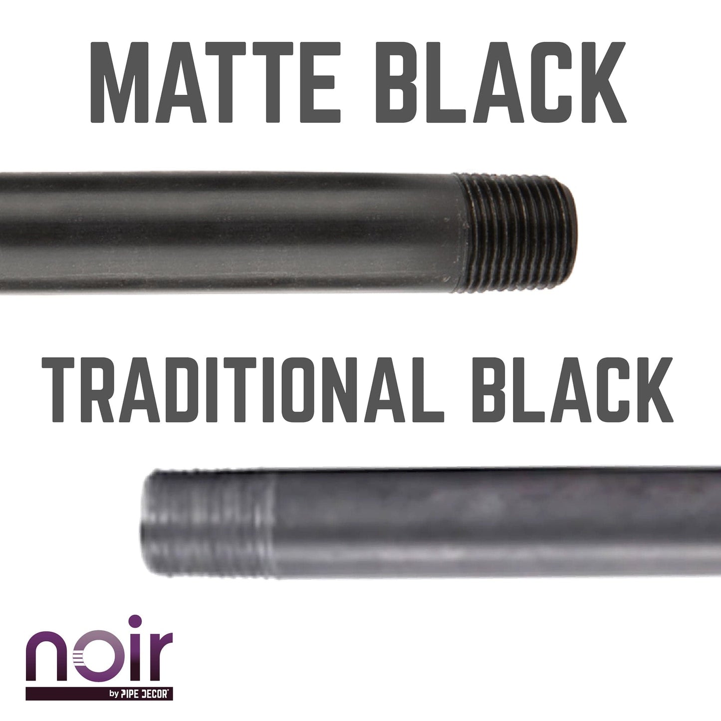 1/2 in. x 36 in. Prefinished Matte Black Pipe