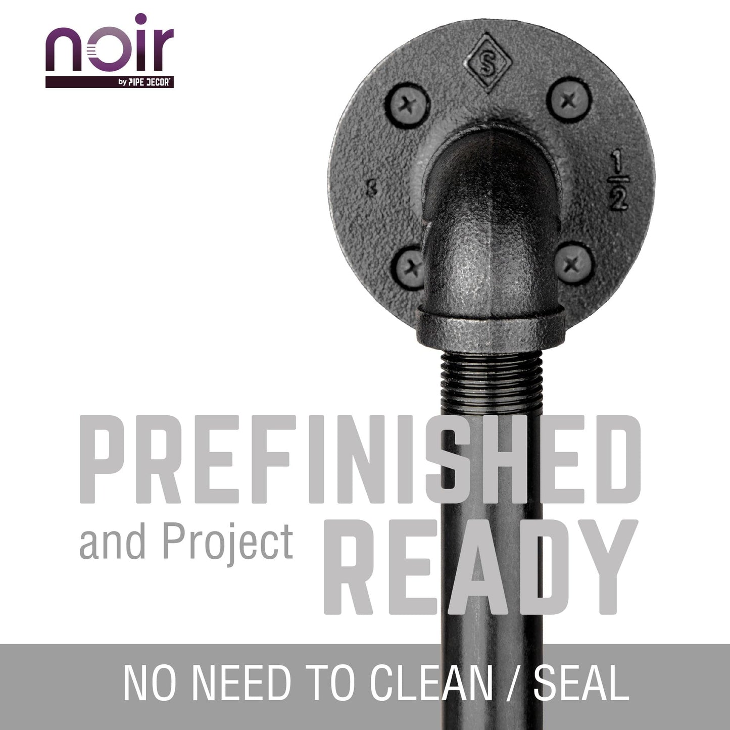 1/2 in. x 6 in. Noir Black Barn Door Handle - 10.5 in. L