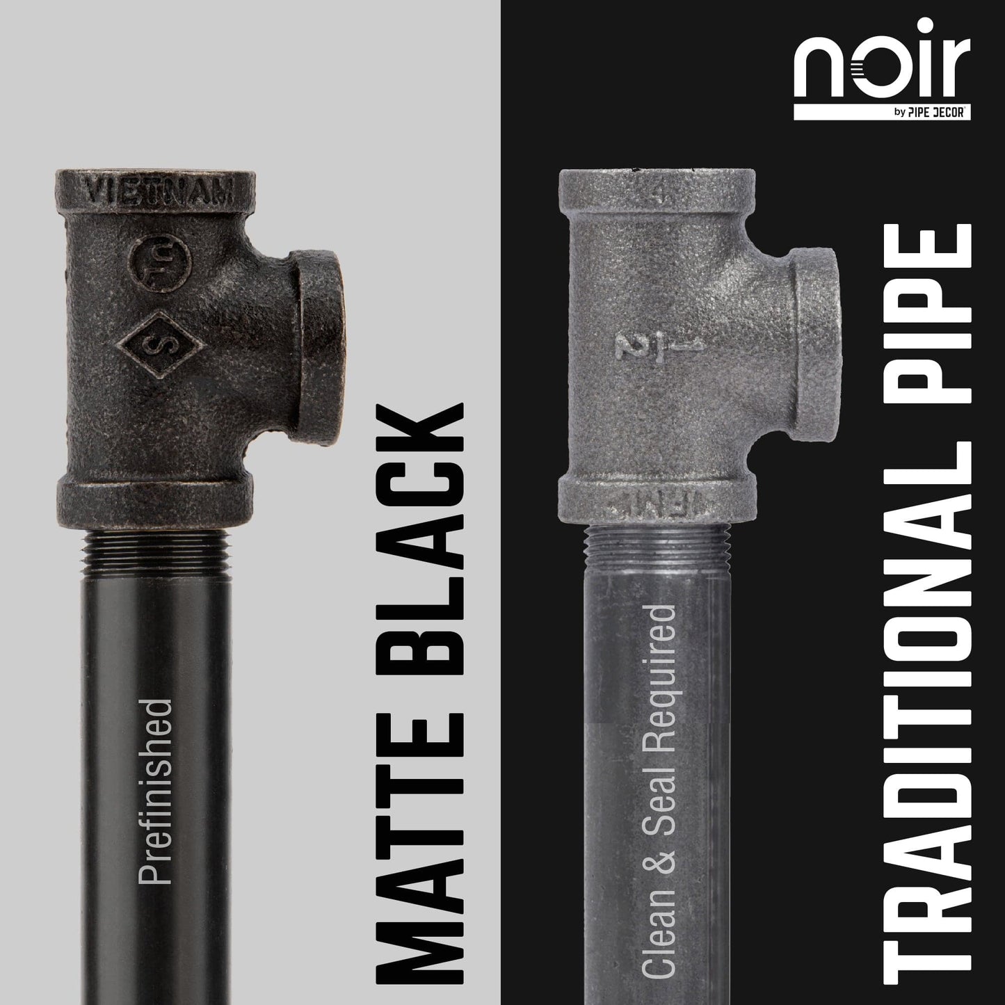 1/2 in. x 6 in. Noir Black Barn Door Handle - 10.5 in. L