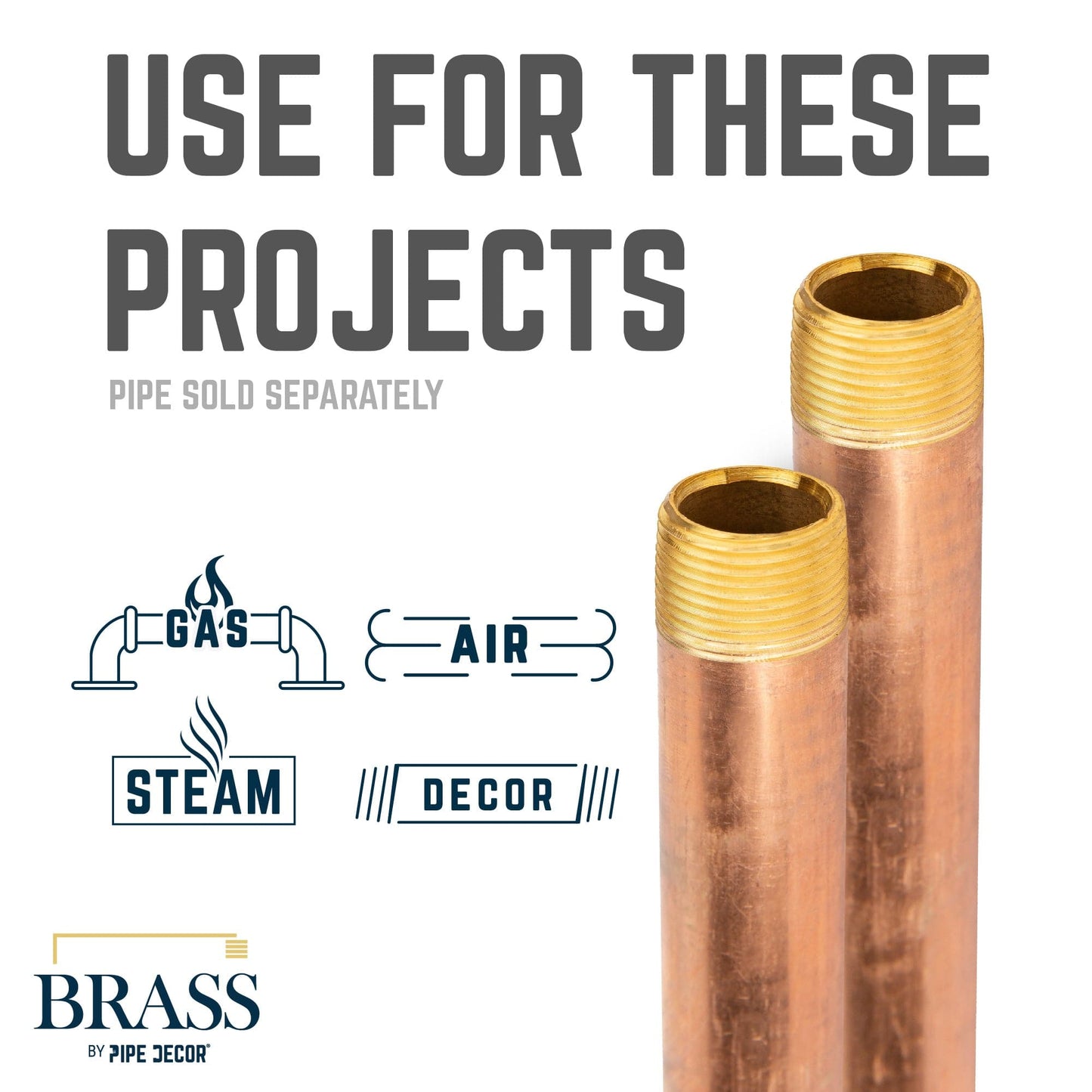 1/2 in. x 12 in. Red Brass Pipe