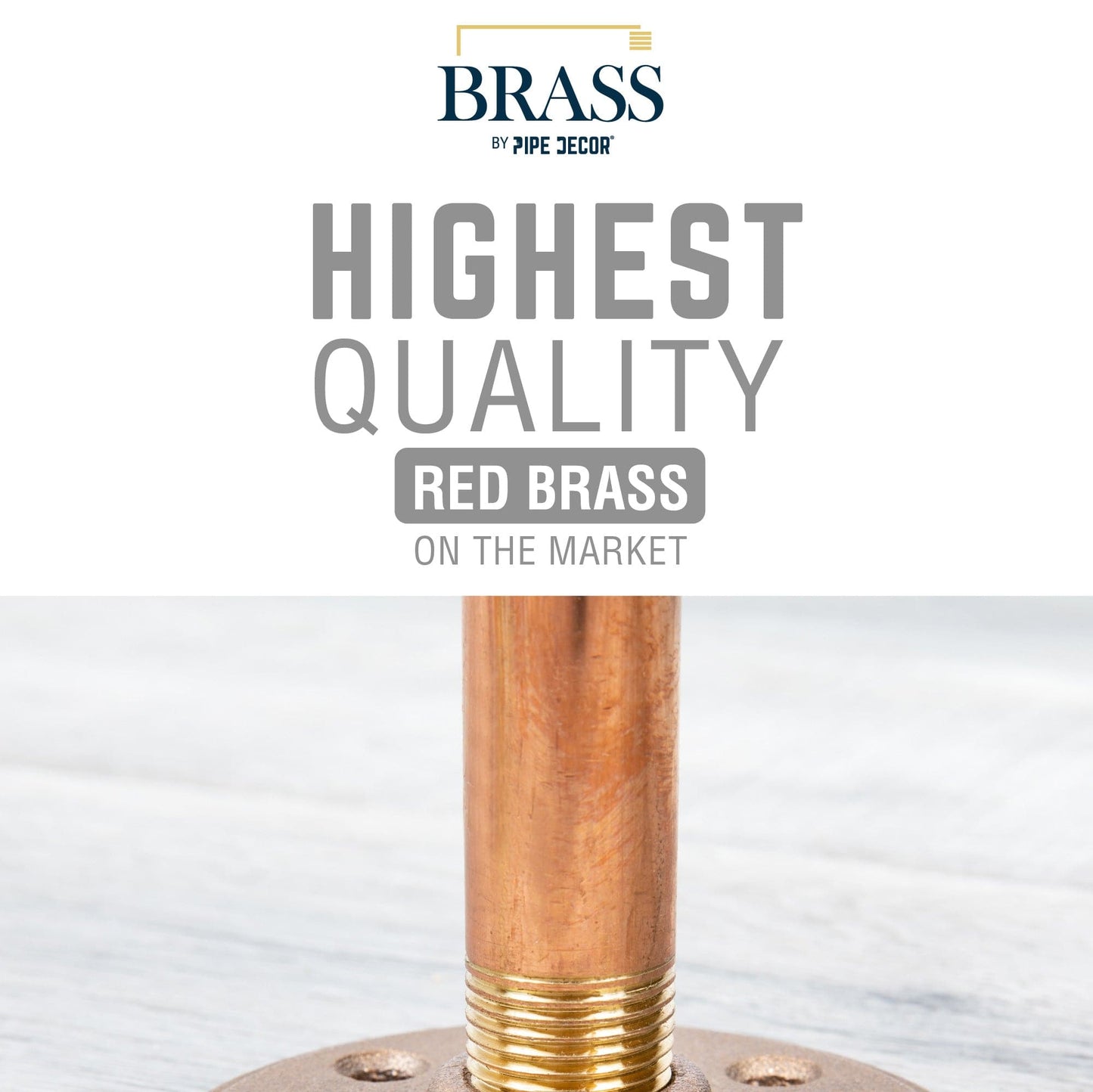 1/2 in. x 6 in. Red Brass Pipe