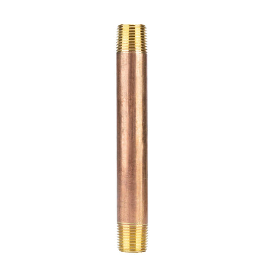 1/2 in. x 6 in. Red Brass Pipe