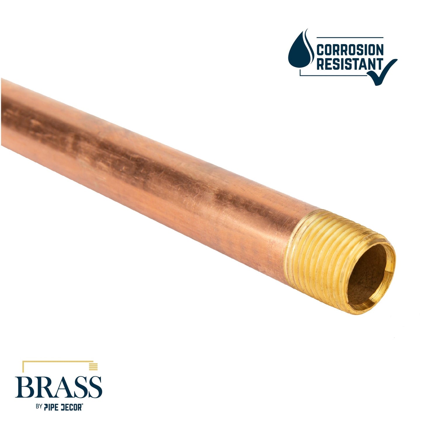 1/2 in. x 8 in. Red Brass Pipe