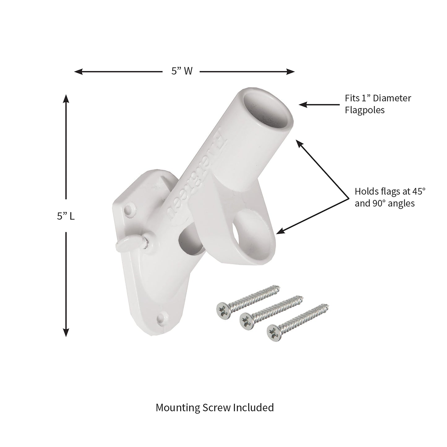 2-Position Aluminum House Flag Bracket, White Finish
