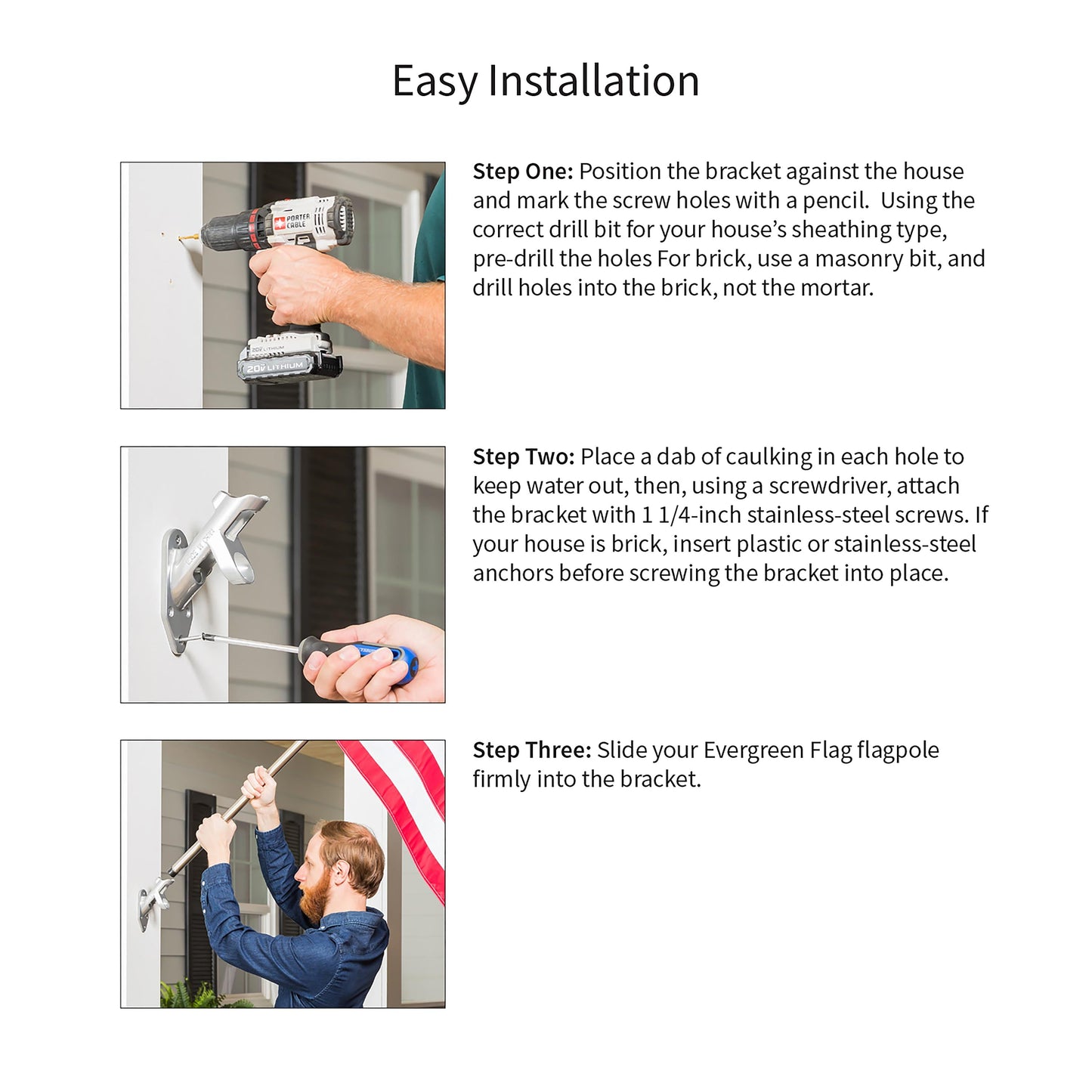 2-Position Aluminum House Flag Bracket, Aluminum Finish