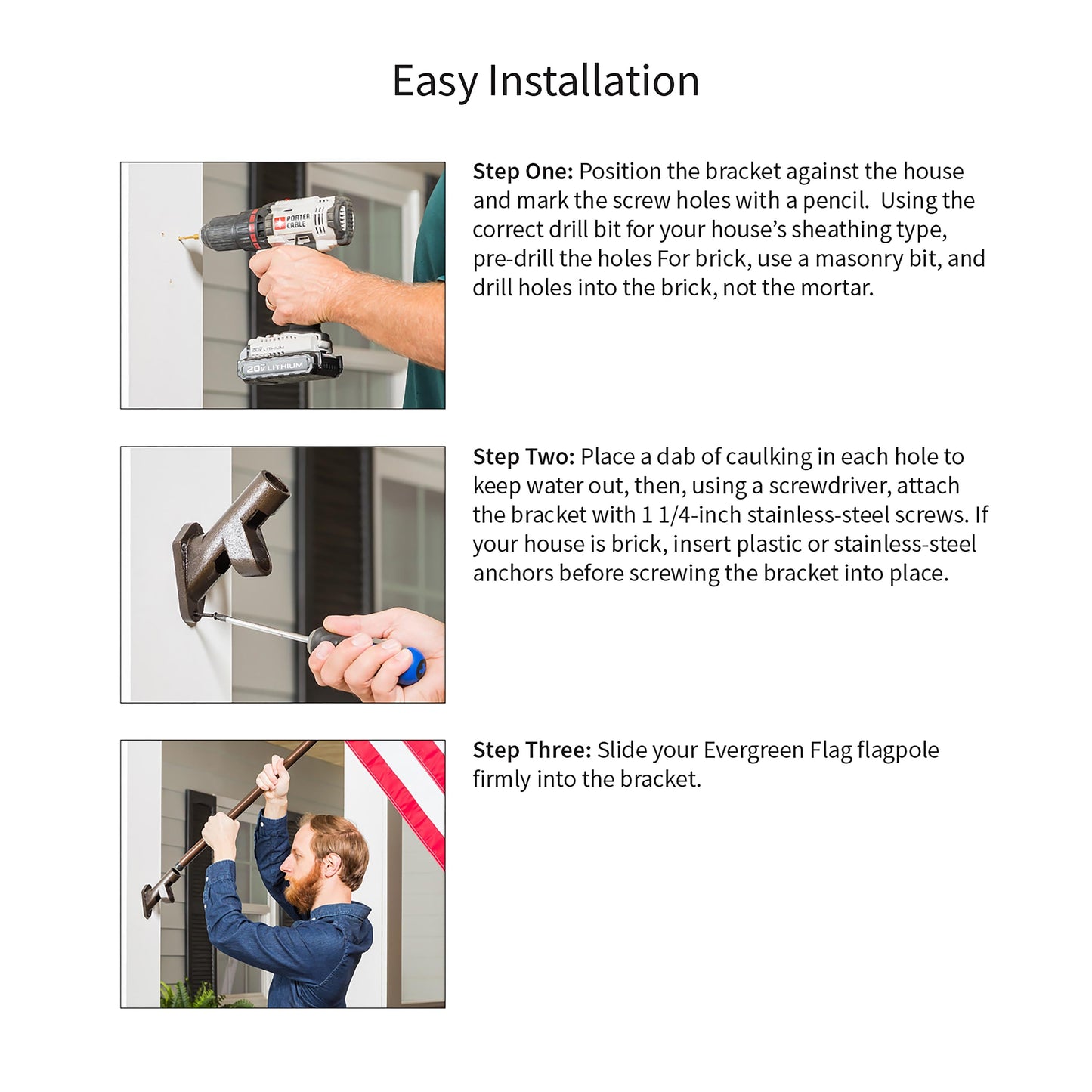 2-Position Cast Iron House Flag Bracket, Bronze