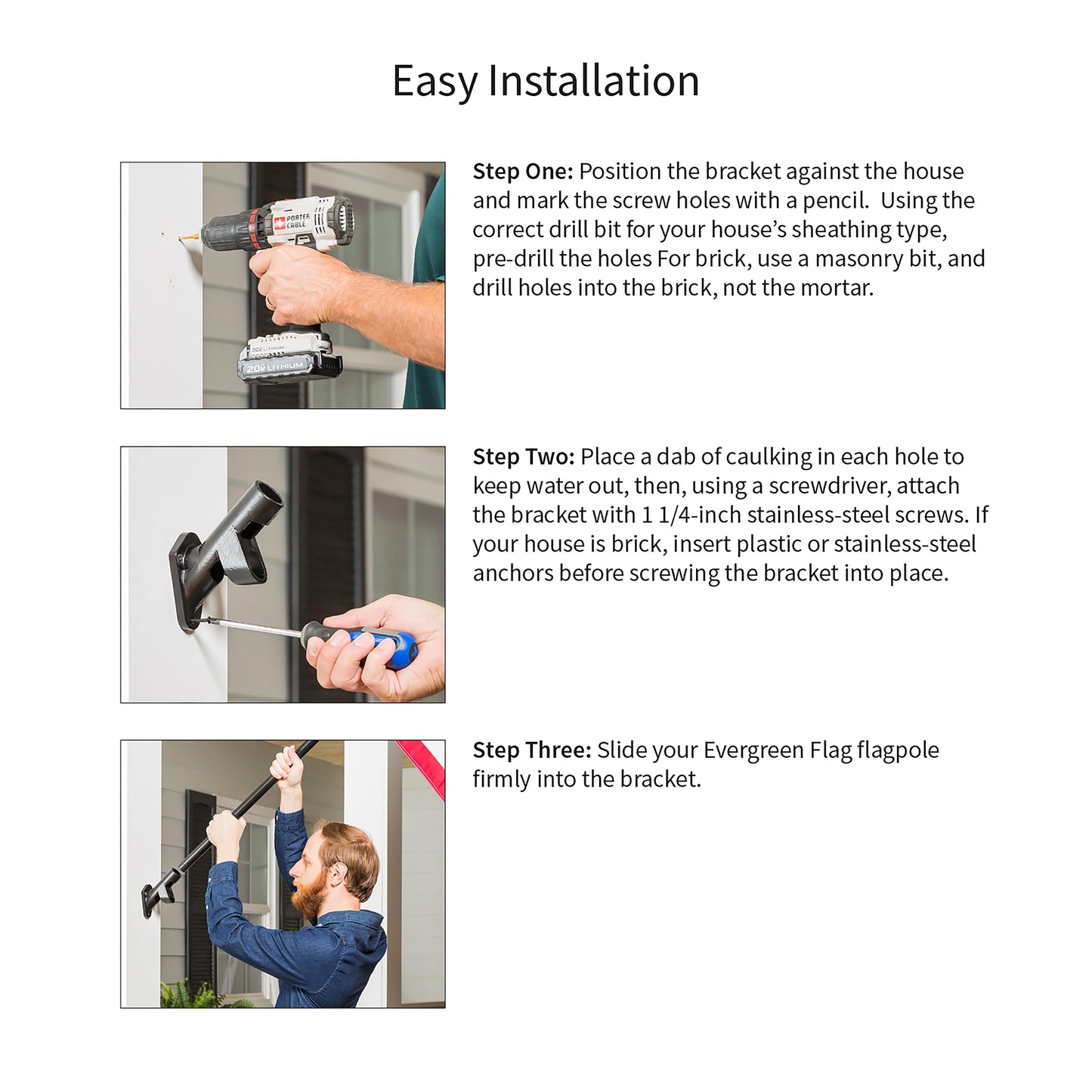 2-Position Cast Iron House Flag Bracket, Black