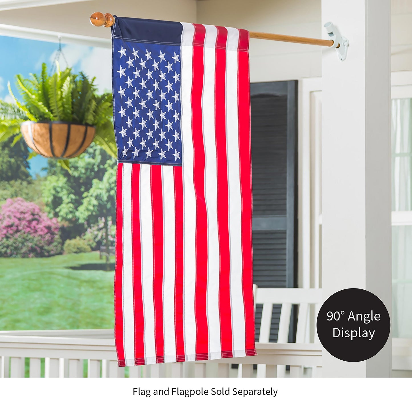 2-Position Cast Iron House Flag Bracket, White