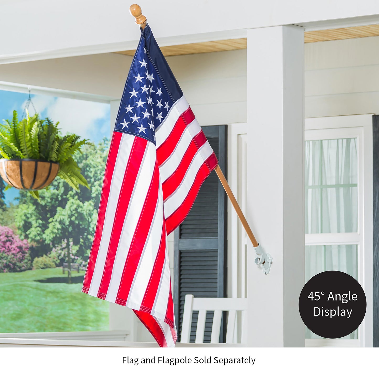 2-Position Aluminum House Flag Bracket, White Finish