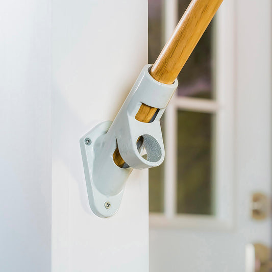 2-Position Cast Iron House Flag Bracket, White