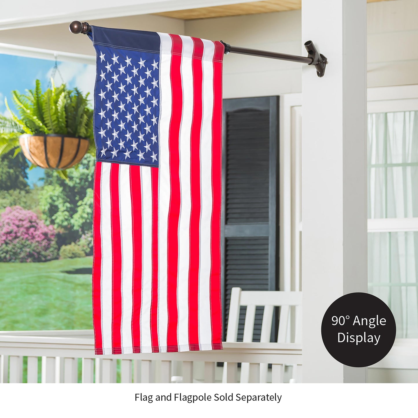 2-Position Cast Iron House Flag Bracket, Bronze