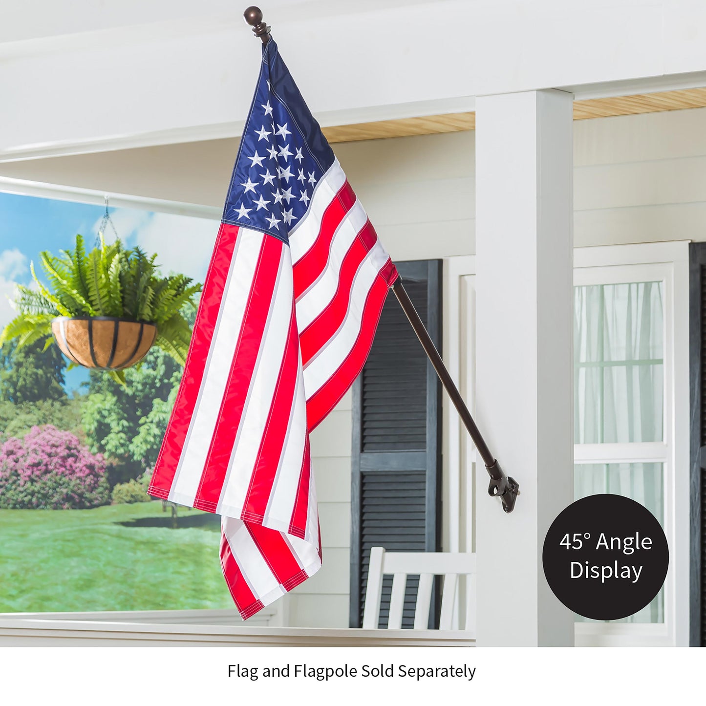 2-Position Cast Iron House Flag Bracket, Bronze