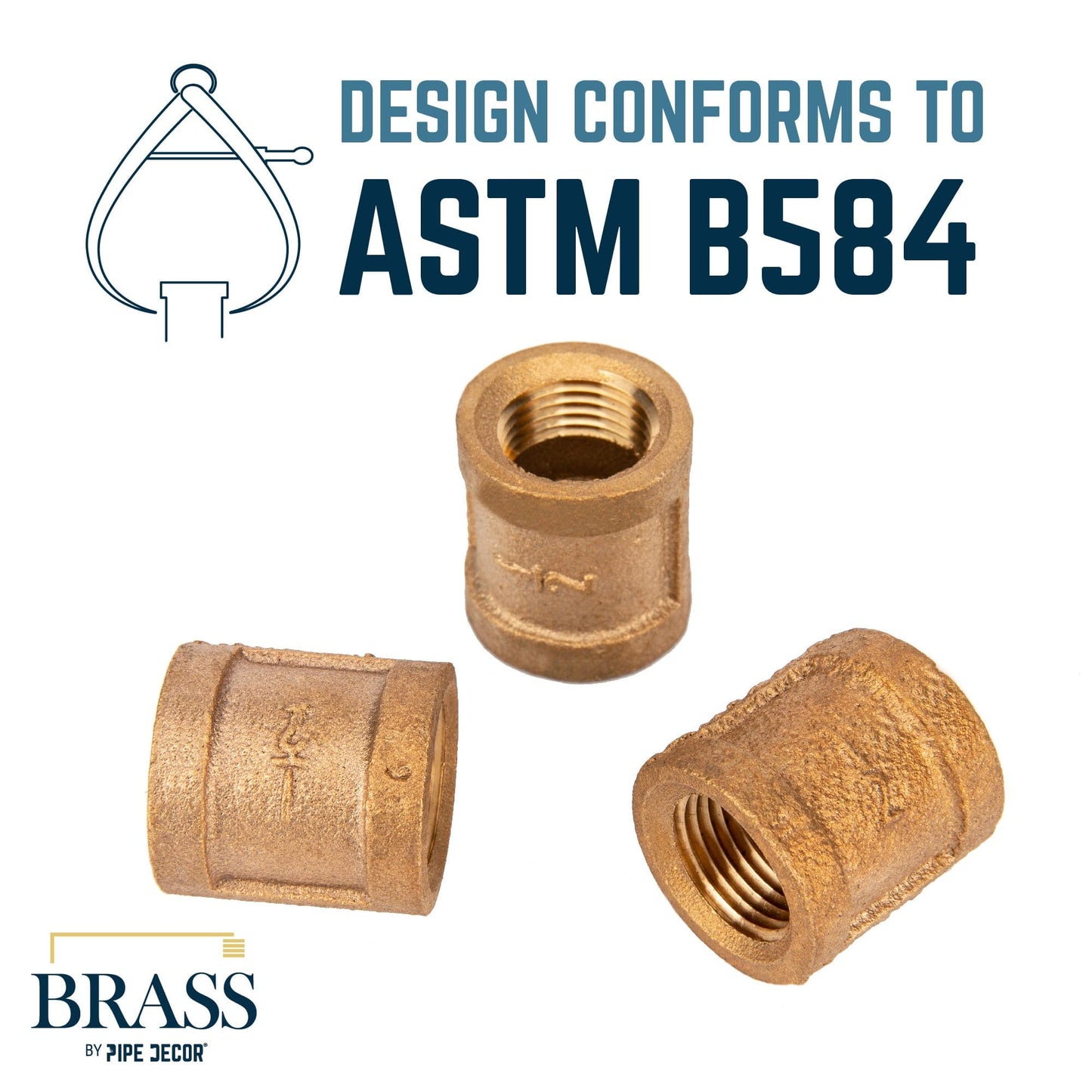 1/2 in. Red Brass Coupling