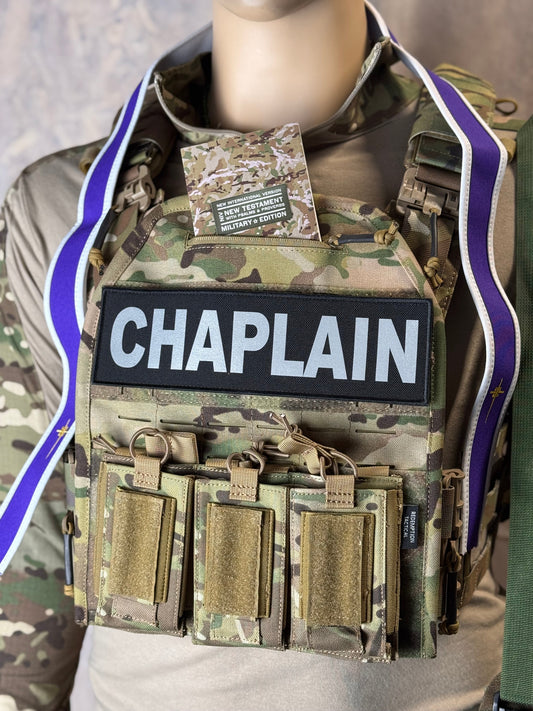 CHAPLAIN Reflective Patch (3” x 10”) Hook and Loop