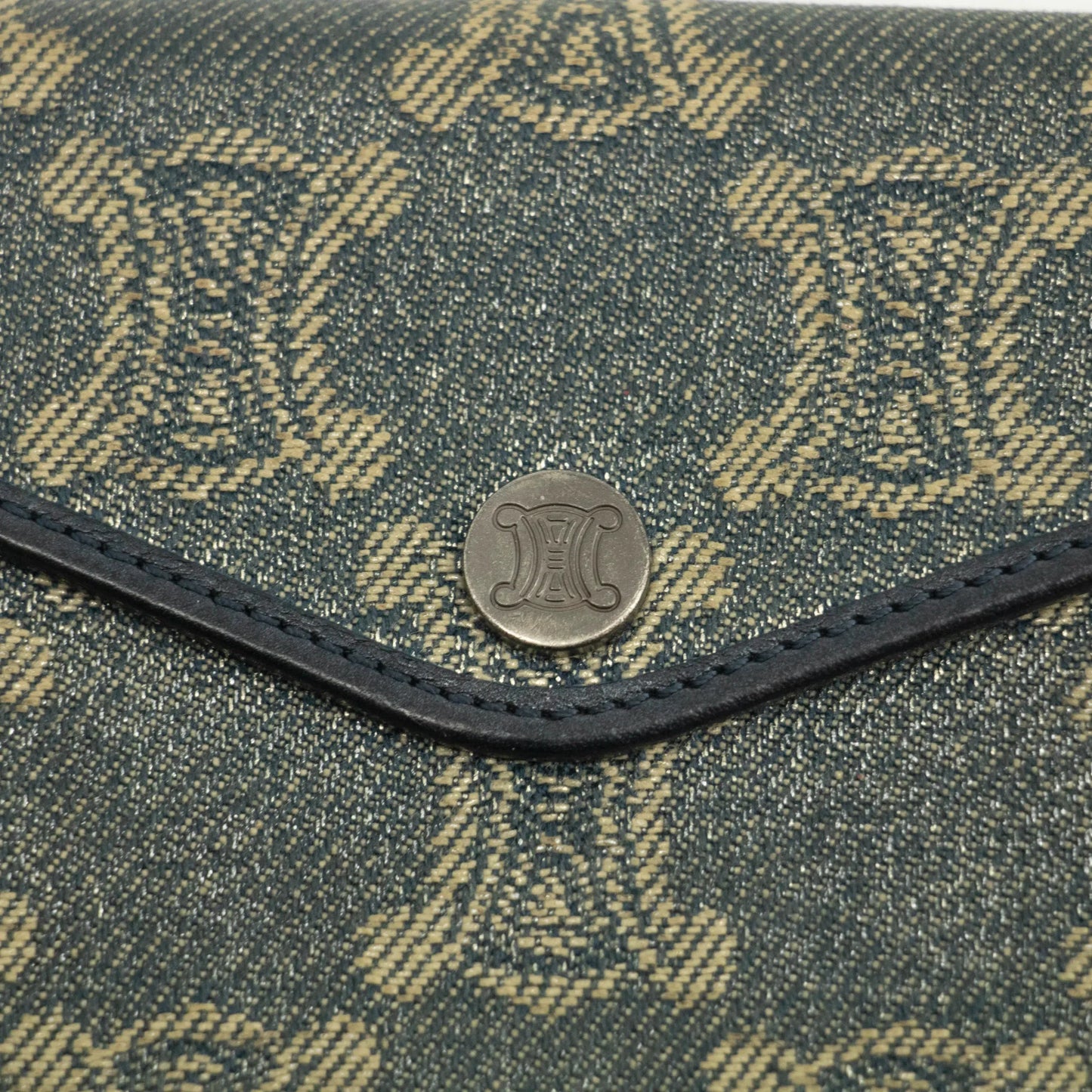 Celine Triomphe Canvas Blue and Grey Fine Strap Wallet #3962