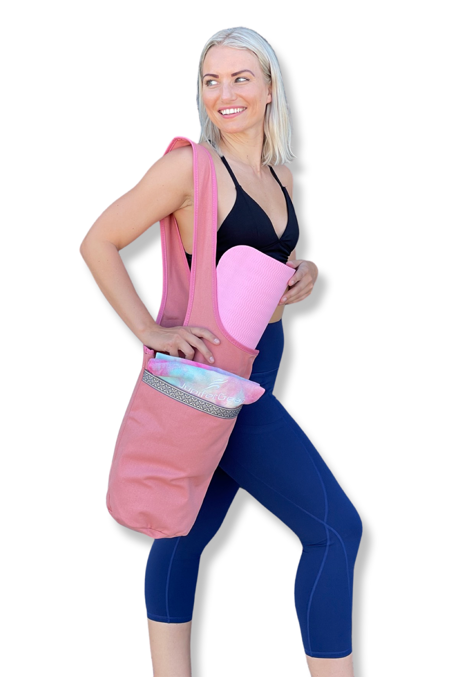 JupiterGear Yoga Mat Carrying Tote Bag with Large Size Pockets | Multipurpose and Fit Most Size Mats