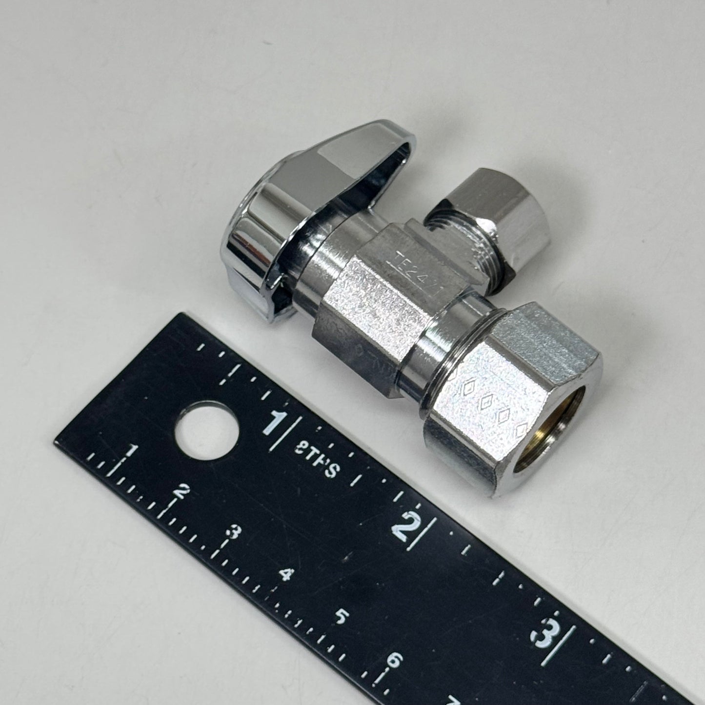 ZA@ BRASS CRAFT (5 PACK) 1/4" Turn Angle Supply STOP Valve 1/2"x3/8" Chrome G2CR19XC As-is Damaged Packaging