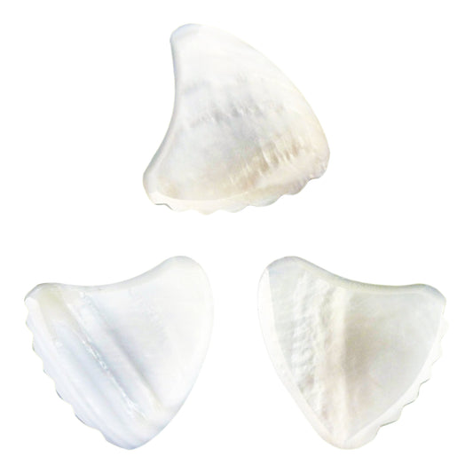 White Abalone Shell Guitar Or Bass Pick - 2.0 mm - Shark Fin Shape - Handmade Specialty Exotic Luxury Plectrum