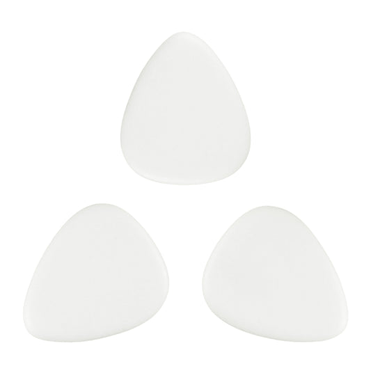 White Agate Stone Guitar Or Bass Pick - 3.0 mm Ultra Heavy Gauge - 351 Shape - Specialty Handmade Gemstone Exotic Plectrum
