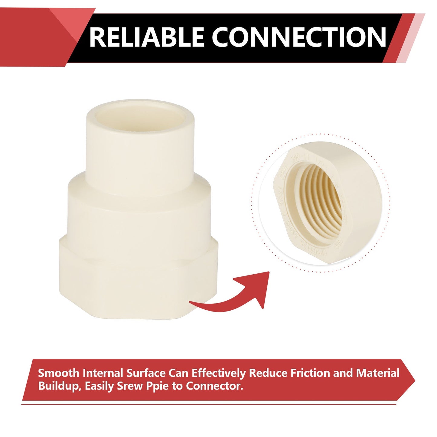 1/2" CTS CPVC Female Adapter w/Gasket (Socket x FIP)