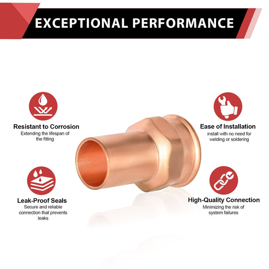 1/2"  FTG Press x 1/2" Female Threaded Copper Street Adapter (Lead Free)