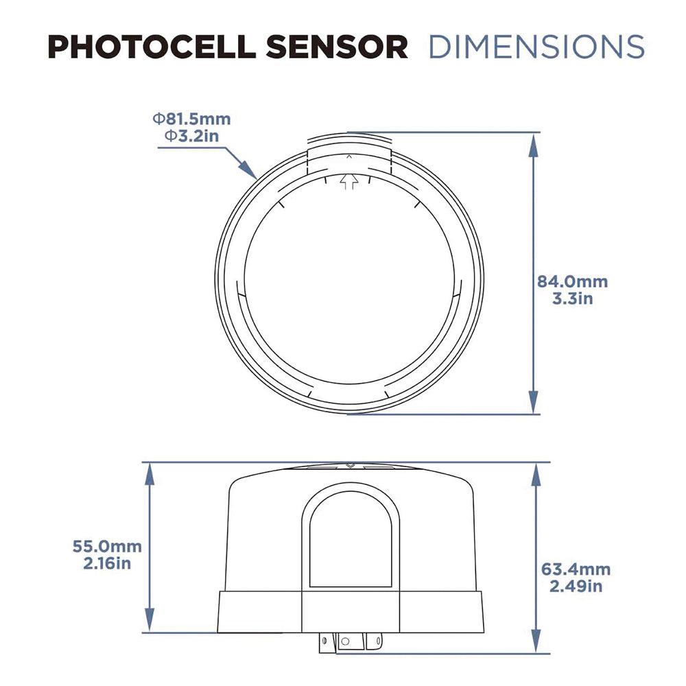 Twist Lock Photocell for Outdoor Lights, Auto On/Off Dusk to Dawn Light Sensor, Photoelectric Switch for LED Street Area Light, Parking Lot Light-2 Pack