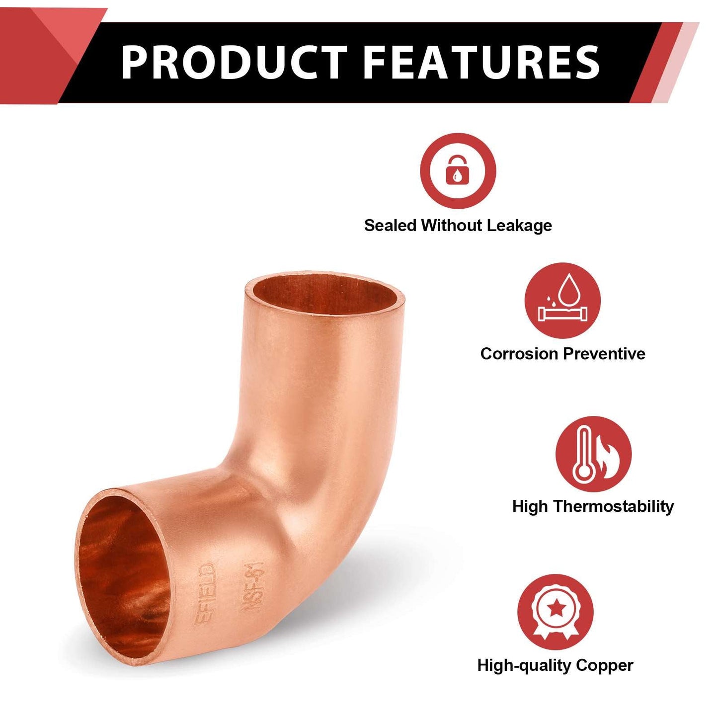 1-1/4" FTG x Copper 90° Street Elbow