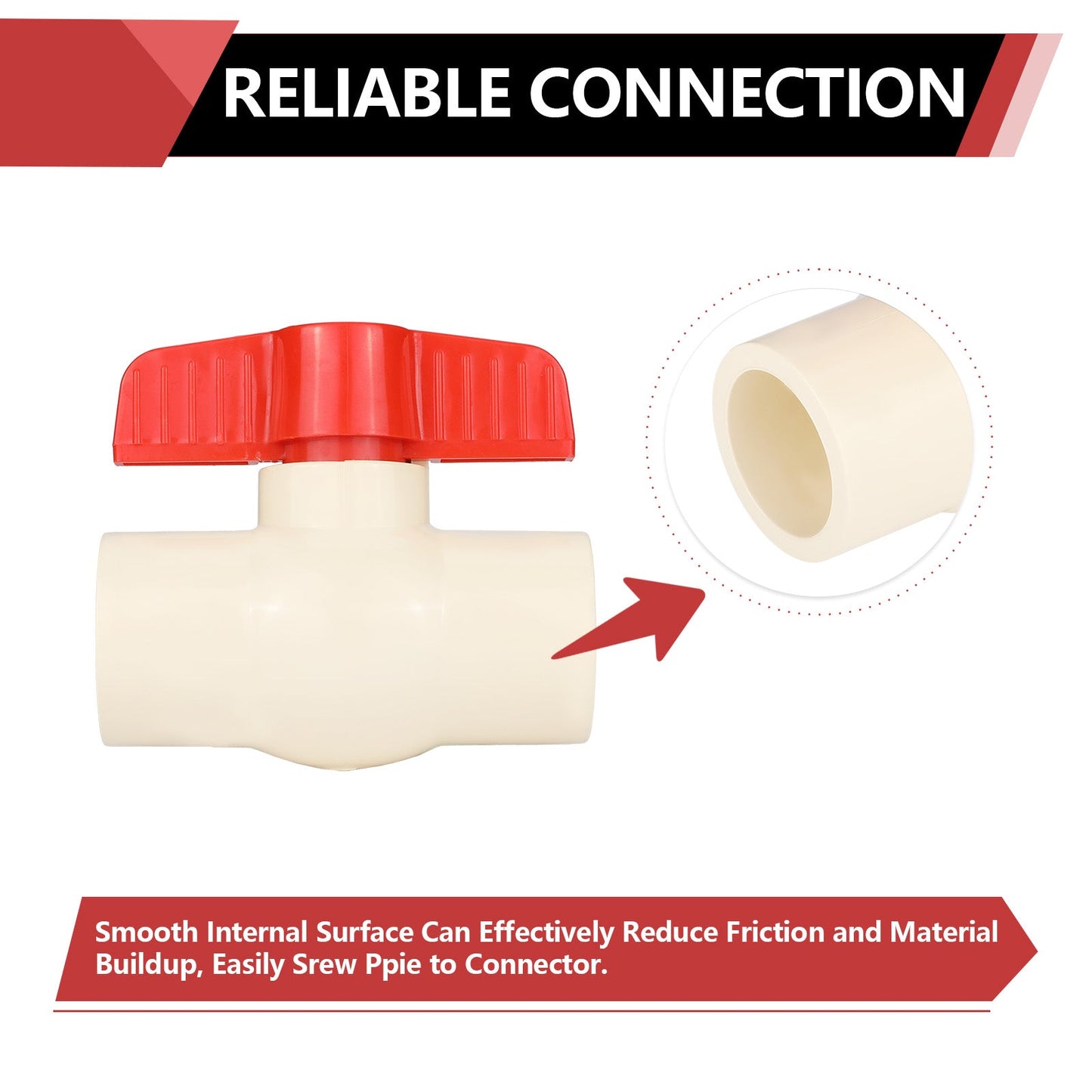 1-1/4" CPVC Ball Valve (Solvent)