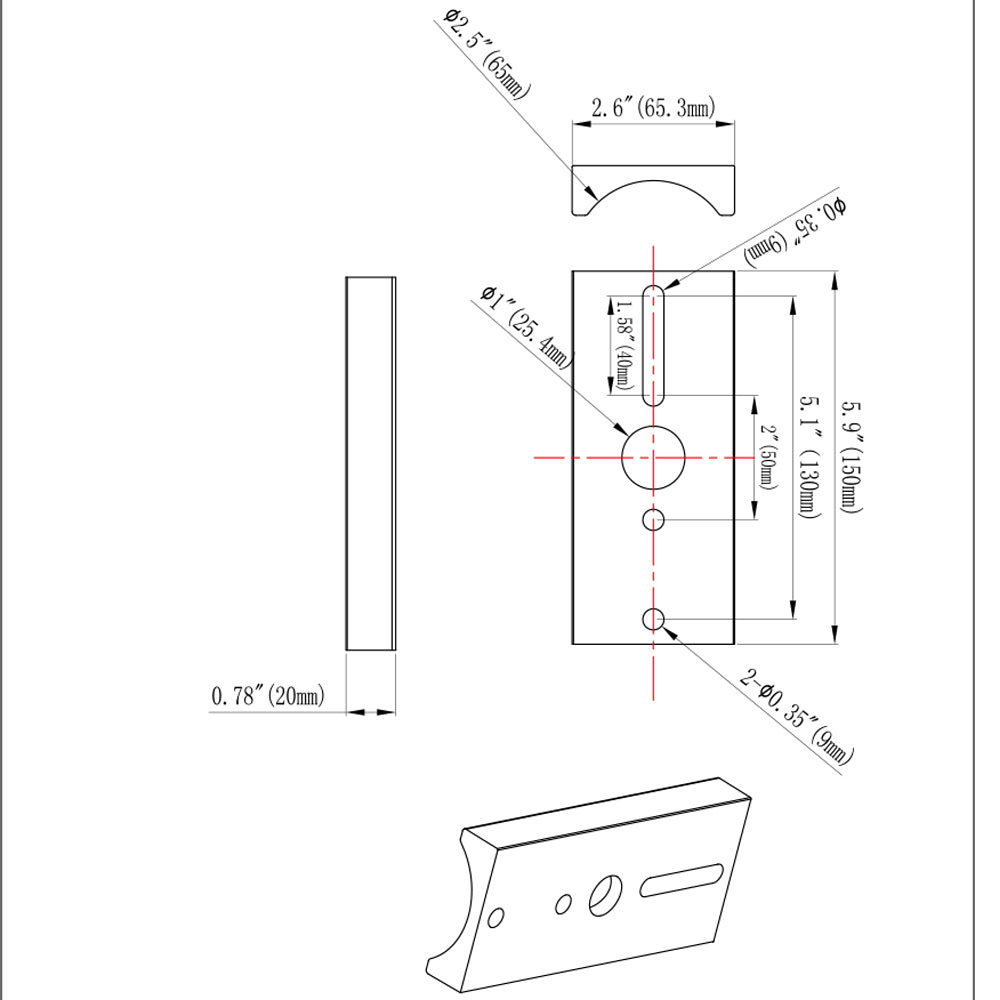 Round Bar Adapter for Arm Mount or Direct Mount LED Shoebox Pole Light, Mounting Bracket for Round Pole Installation, Heavty Duty Pole Mount Bracket