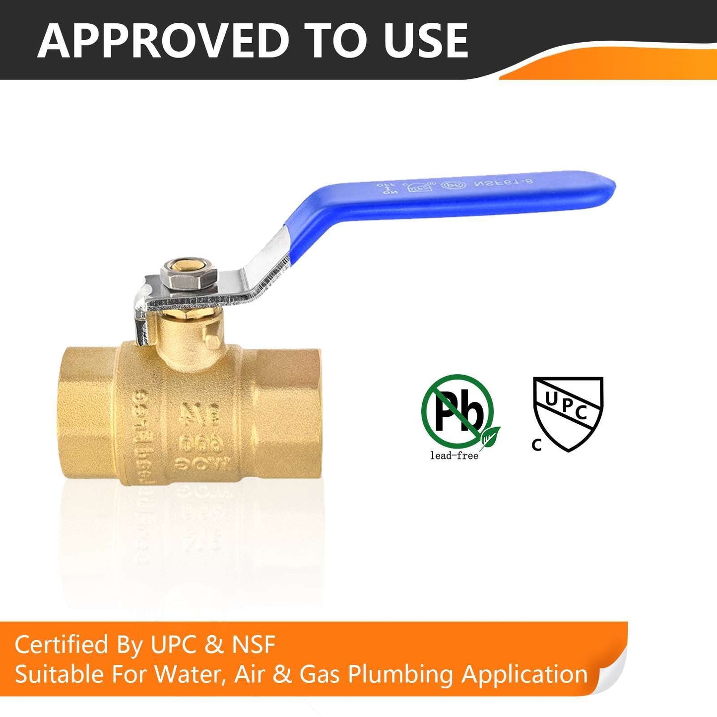 1/2" FNPT Ball Valve, Blue (Lead Free)