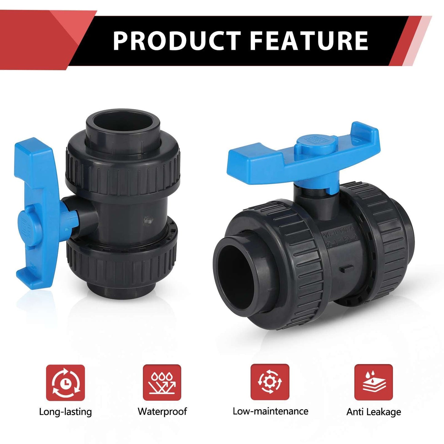1" PVC True Union Ball Valve SCH 40/80