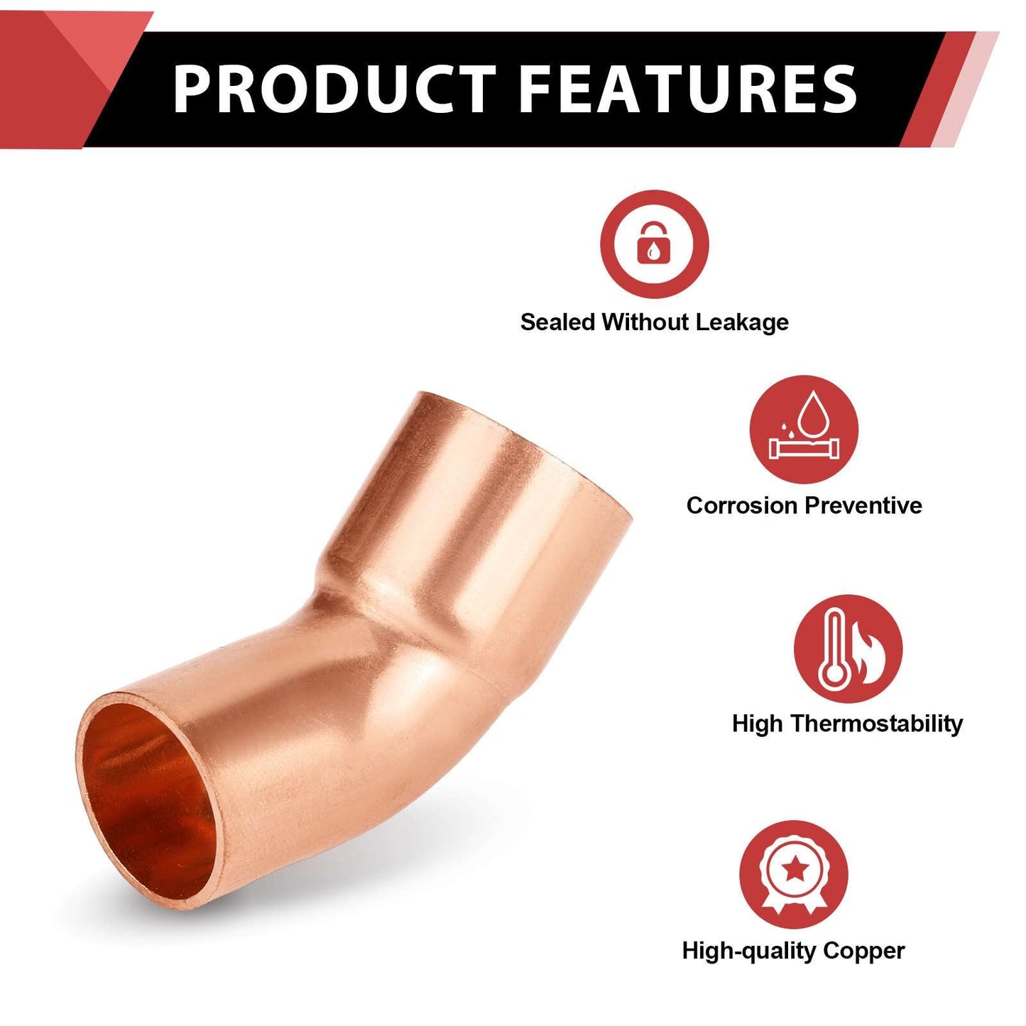 1-1/2" FTG x Copper 45° Street Elbow
