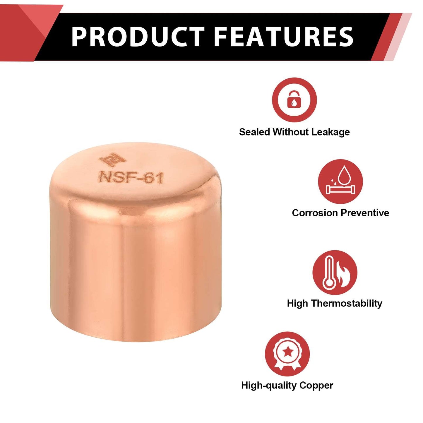 1-1/4" Solder Copper Pipe End Cap (Plug)