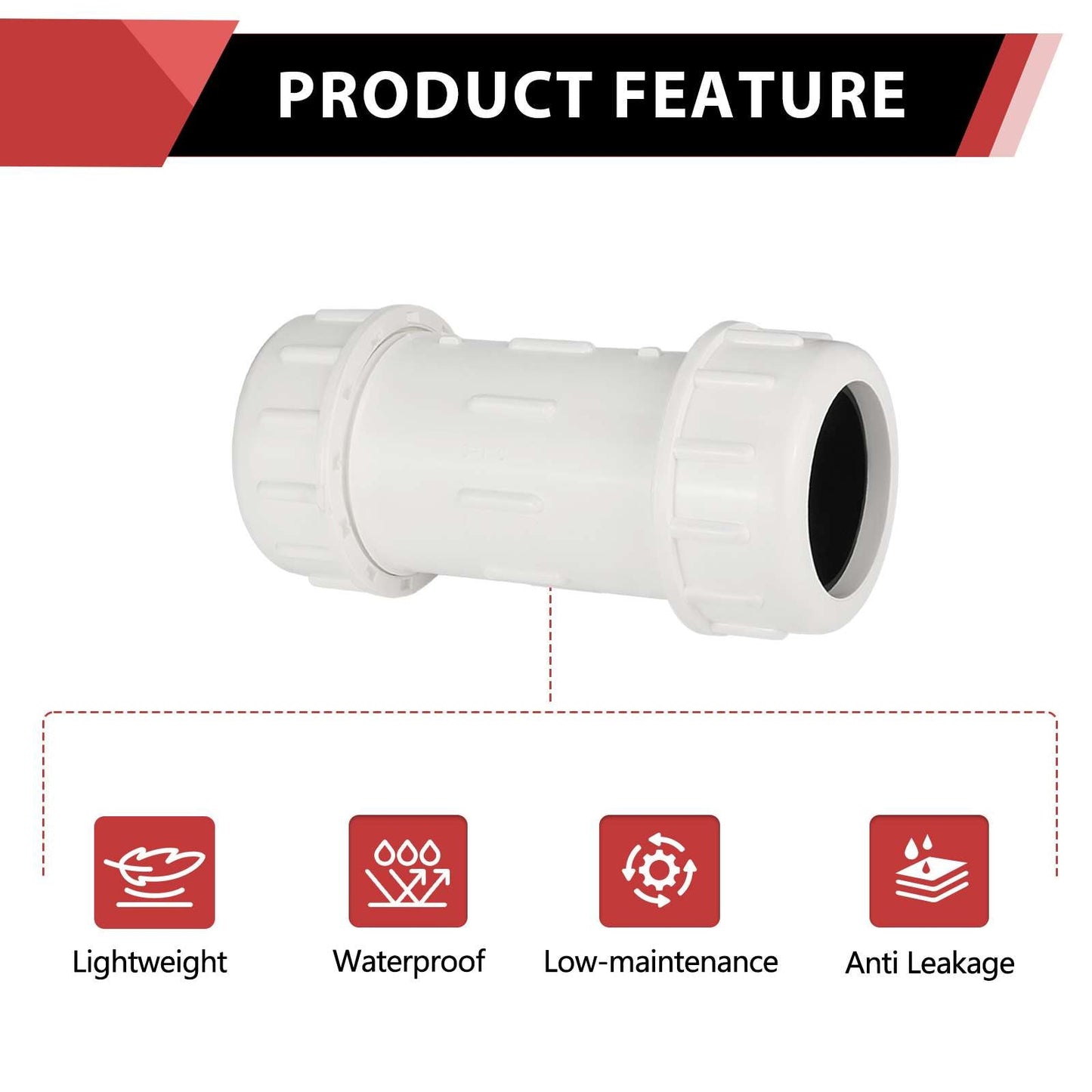 1-1/4" PVC Compression Coupling