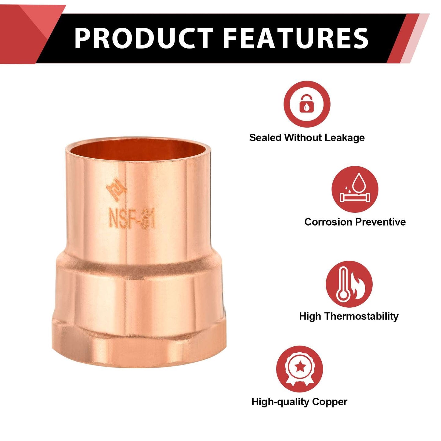 1-1/2" C X FNPT Copper Female Adapter