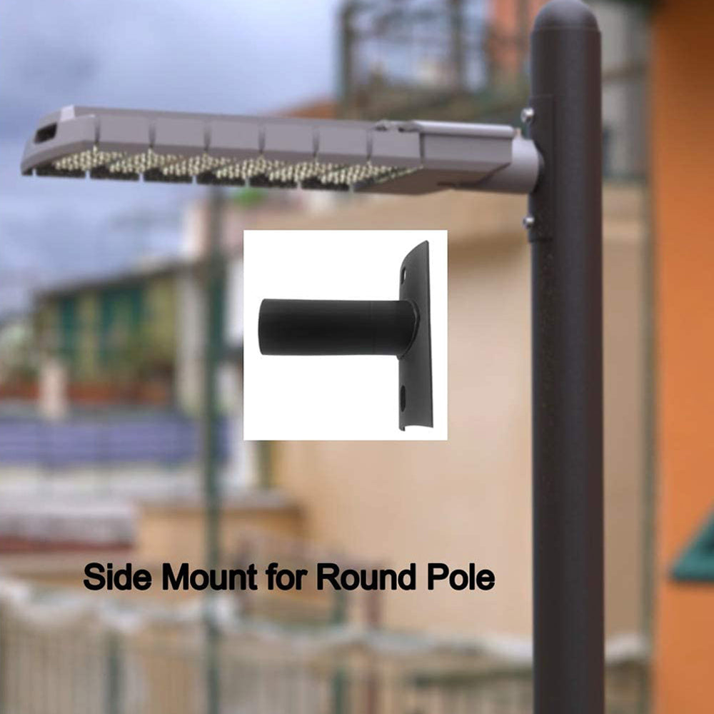 Side Tenon for Round Pole, Horizontal Tenon Adapter for 2-3/8 inch Slip Fitter Mount Shoebox LED Street Light, Single Spoke Mount Light Pole Brackets