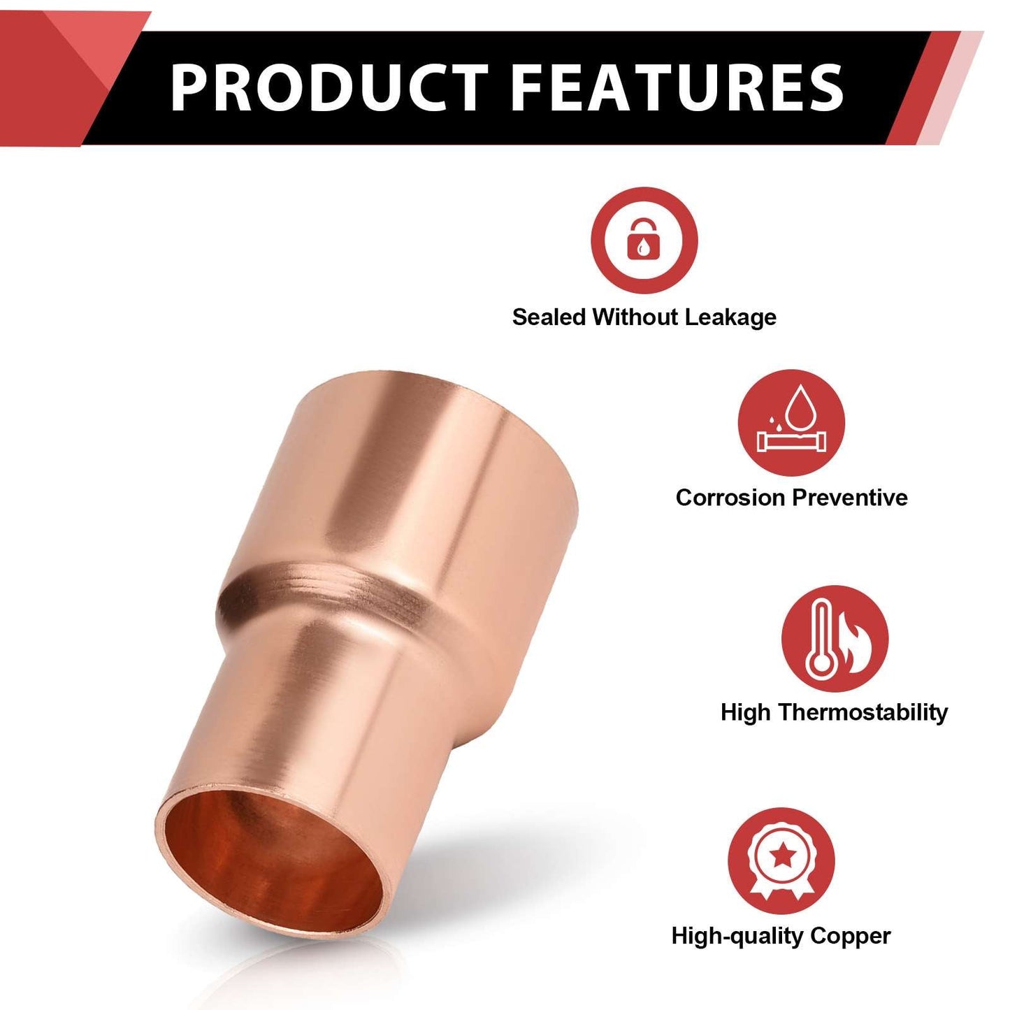 1-1/2" x 1" Copper Coupling